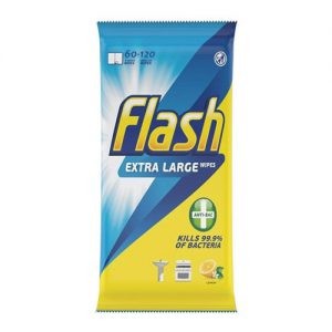 Flash Strong & Thick Antibacterial Wipes With Lemon Scent 24 (8 Pack)