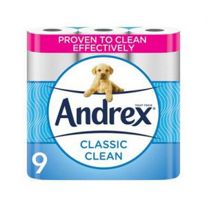 Andrex Classic Clean Toilet Tissue 9 Rolls (4 Pack)